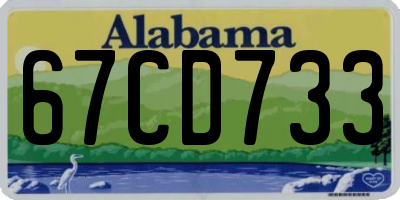 AL license plate 67CD733