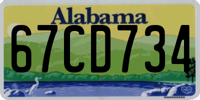 AL license plate 67CD734