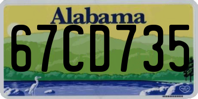 AL license plate 67CD735
