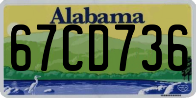AL license plate 67CD736