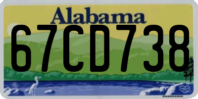 AL license plate 67CD738
