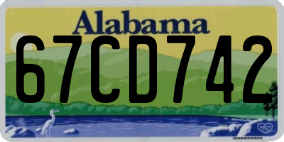 AL license plate 67CD742