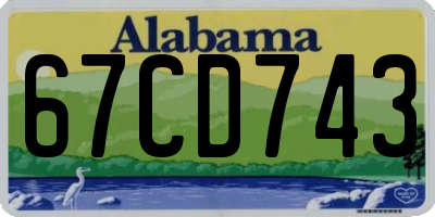 AL license plate 67CD743