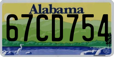 AL license plate 67CD754