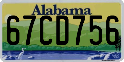 AL license plate 67CD756