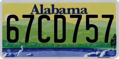 AL license plate 67CD757
