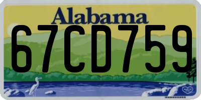 AL license plate 67CD759