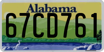 AL license plate 67CD761