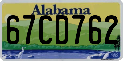 AL license plate 67CD762