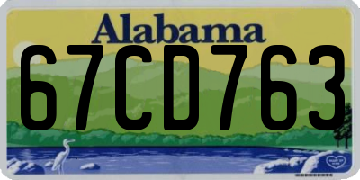 AL license plate 67CD763