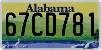 AL license plate 67CD781