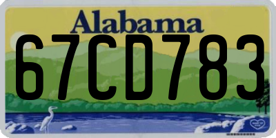 AL license plate 67CD783