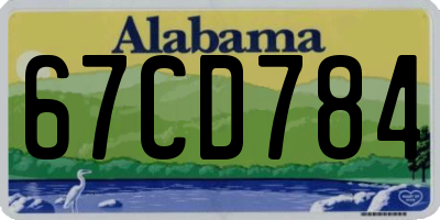 AL license plate 67CD784