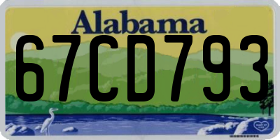 AL license plate 67CD793