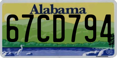 AL license plate 67CD794