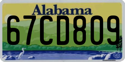 AL license plate 67CD809
