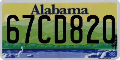 AL license plate 67CD820