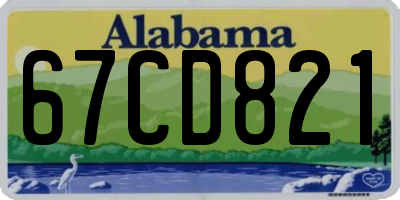 AL license plate 67CD821