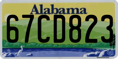 AL license plate 67CD823