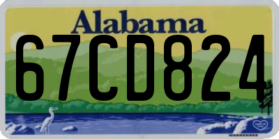 AL license plate 67CD824