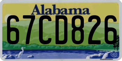AL license plate 67CD826