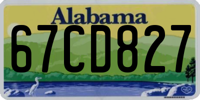 AL license plate 67CD827