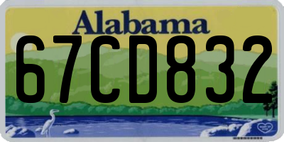 AL license plate 67CD832