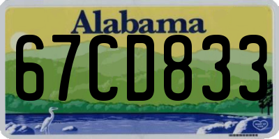 AL license plate 67CD833