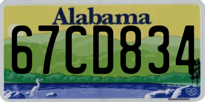 AL license plate 67CD834