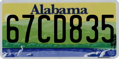 AL license plate 67CD835