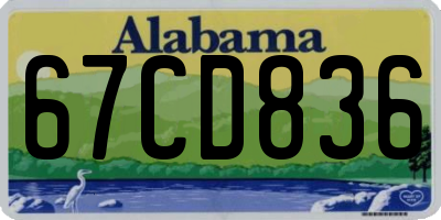 AL license plate 67CD836