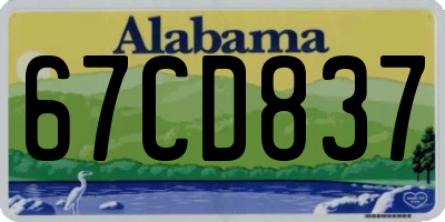 AL license plate 67CD837