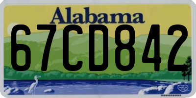 AL license plate 67CD842