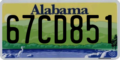AL license plate 67CD851