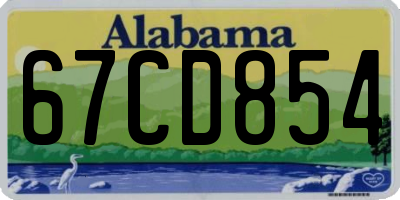AL license plate 67CD854