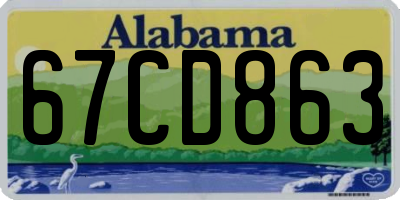 AL license plate 67CD863