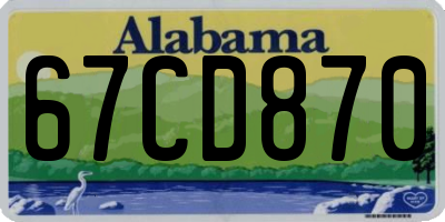 AL license plate 67CD870