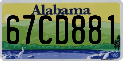 AL license plate 67CD881