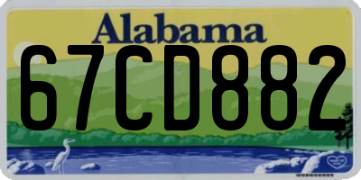 AL license plate 67CD882