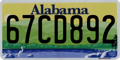 AL license plate 67CD892