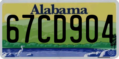 AL license plate 67CD904
