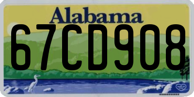 AL license plate 67CD908