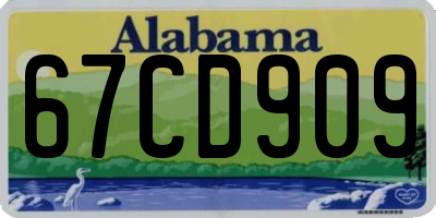 AL license plate 67CD909