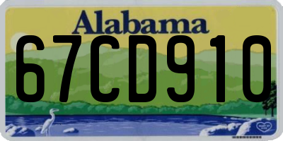 AL license plate 67CD910