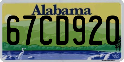 AL license plate 67CD920