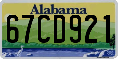 AL license plate 67CD921