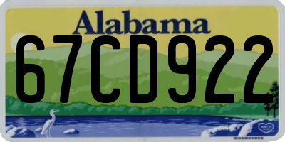 AL license plate 67CD922