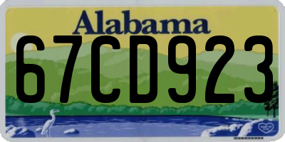 AL license plate 67CD923