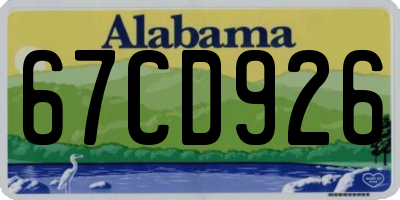 AL license plate 67CD926