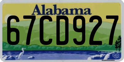 AL license plate 67CD927